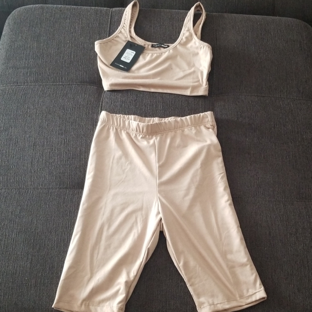 Bondoc Faux Suede Short Set Tan